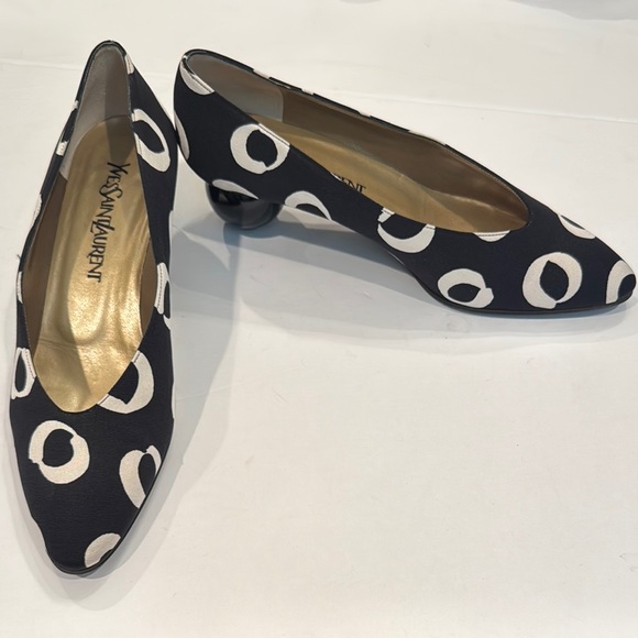 Yves Saint Laurent Black and White Heels - Picture 1 of 8